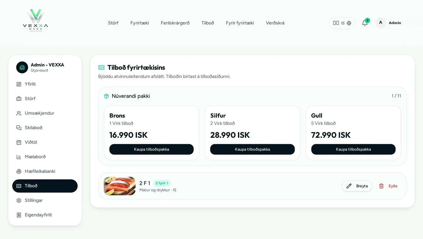 3. Setja inn tilboð