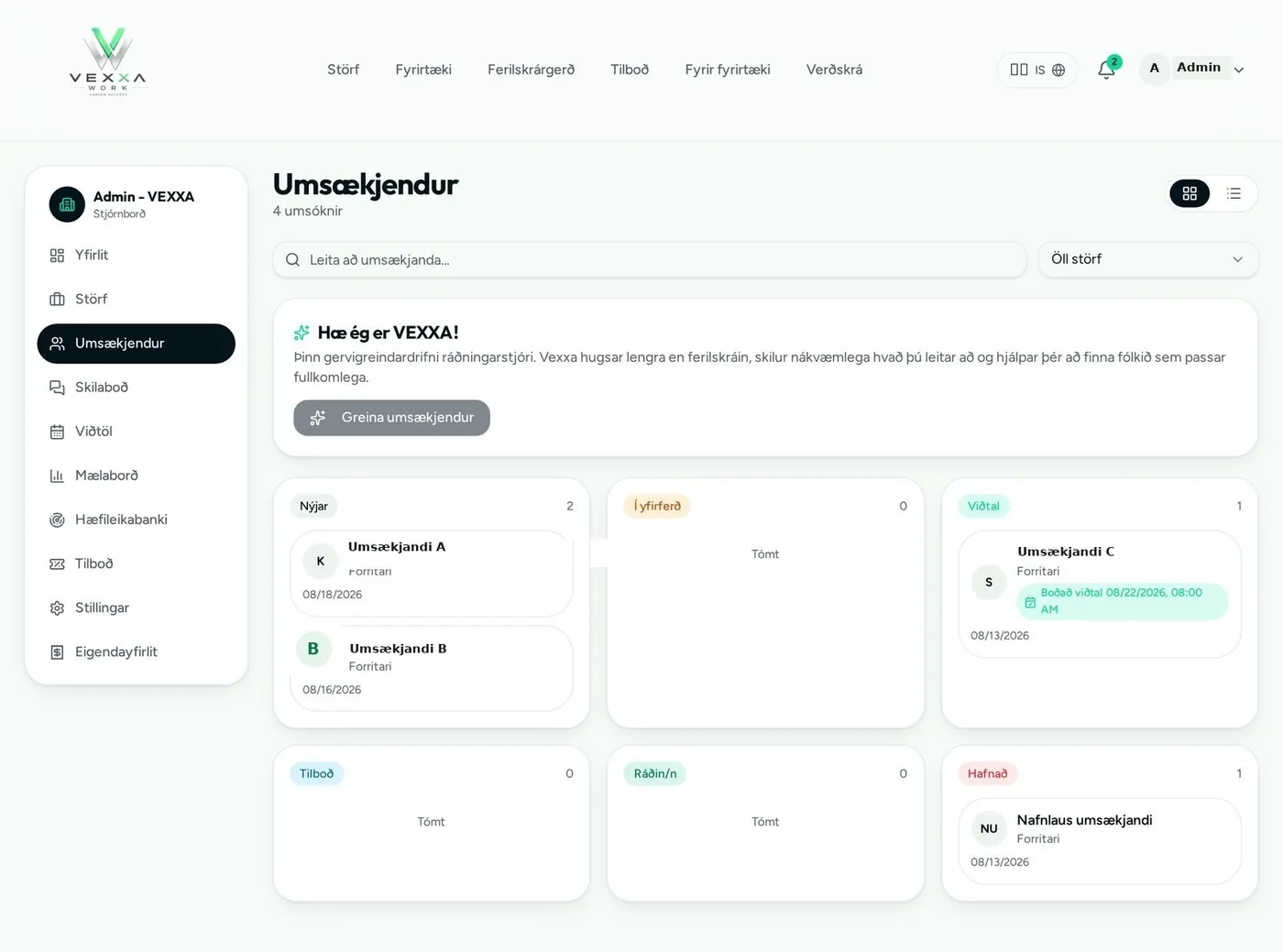 4. Umsækjendaferlið